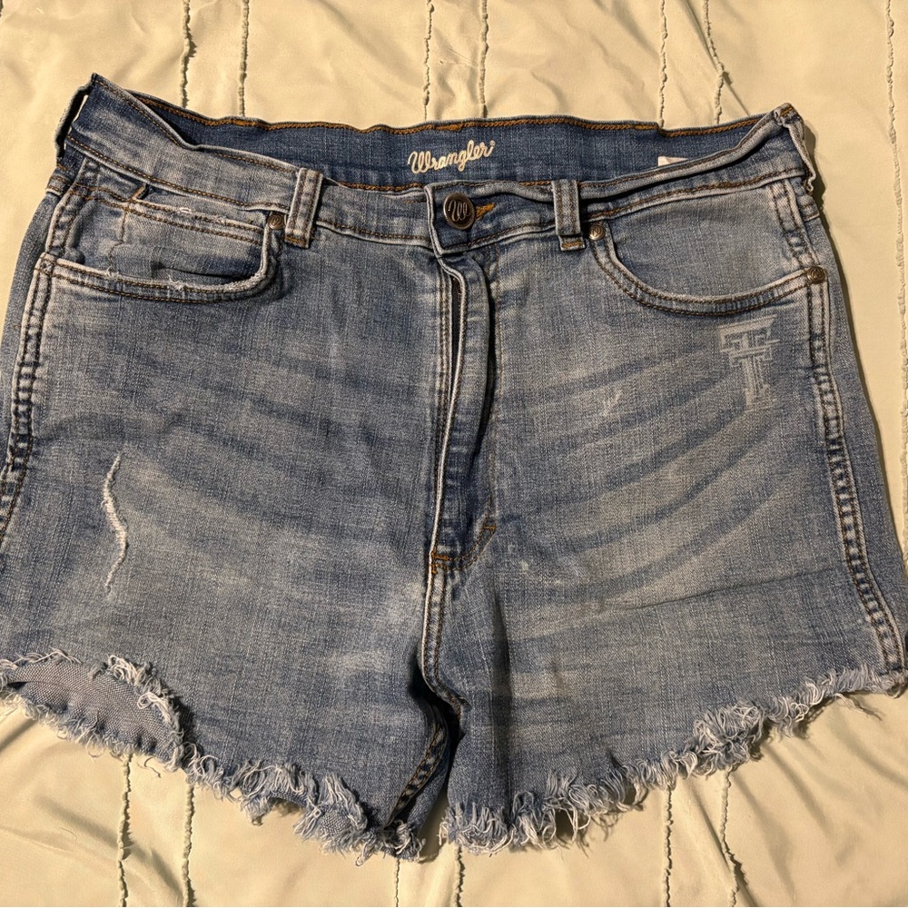Wrangler Women's Texas Tech Blue Denim Shorts